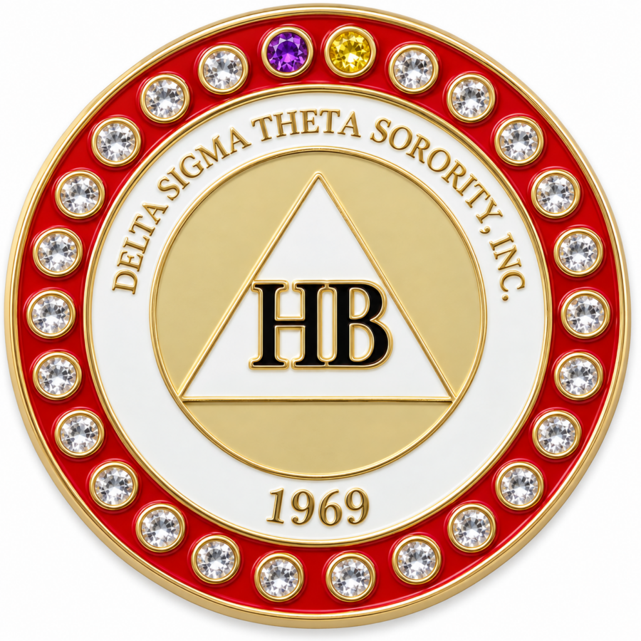 Eta Beta Chapter of Delta Sigma Theta Gemstone Enamel Filled Pin