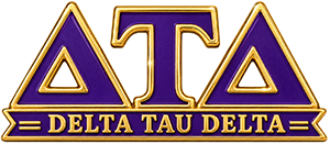 Delta Tau Delta purple-gold enamel lapel pin